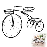 Soporte para Plantas de Bicicleta Vintage,Macetero de Hierro con 3 Cestas