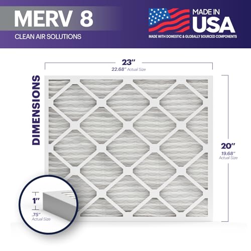 Image of BNX TruFilter 20x23x1 Air Filter MERV 8 (2-Pack) - MADE IN USA - Dust & Pet Defense Electrostatic Pleated Air Conditioner HVAC AC Furnace Filters for Dust, Pet, Mold, Pollen MPR 600 - 700 & FPR 5