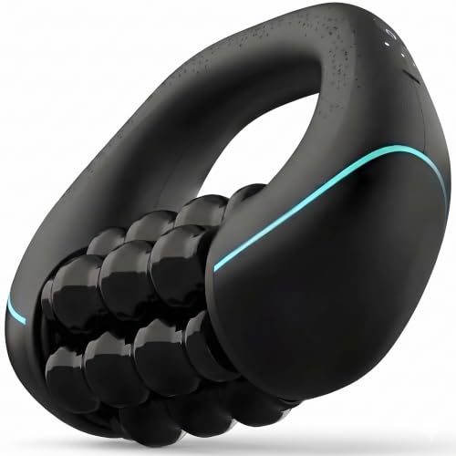 yehob Electric Handheld Rolling Massager Percussive Massager Targeting Knots with Pain Relieve Deep Tissue 3-Speed Spin Vibrating Roller Massage for Back Shoulders Legs Neck Arms