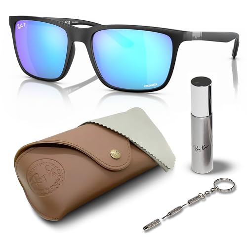 Ray-Ban RB4385 Rectangle Shaped Sunglasses for Men & Women with Official RAYBAN Eyewear Kit