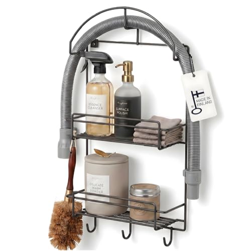 LM 697 Étagère murale à suspendre pour produits de nettoyage, rangement de tuyau d'aspirateur,...