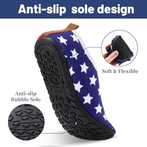 Image of Ibeauti Women Mens House Slippers Lightweight Comfy Barefoot Slipper Socks Rubber Sole House Shoes for Indoor /Outdoor Bedroom Travel