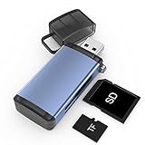 SD Kartenleser USB 3.0 2-in-1 Kartenlesegerät Unterstützt SDHC, SDXC, MMC Micro, RS MMC, Micro SD/SDHC, Gleichzeitiges Lesen von zwei Steckplätzen, Micro SD Adapter+USB SD Karten Adapter für PC Laptop