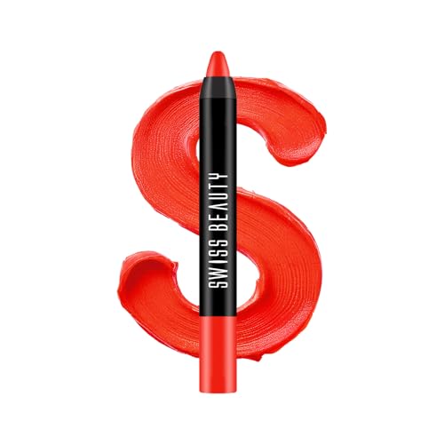 Image of Swiss Beauty Matte Long Lasting Stay Maxx Lip Crayon Lipstick | Matte Finish | 12-Hour Stay | Smudge Proof | Lightweight | Shade-Pink Up, 3.5g