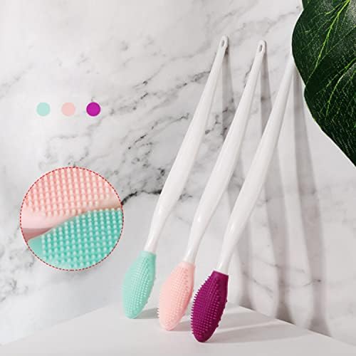 LEEQBCR 5 Pieces Silicone Exfoliating Lip Brush Double-sided Soft Face Scrubber Cleansing Brush for Lip Skin Smoothing Cleaning