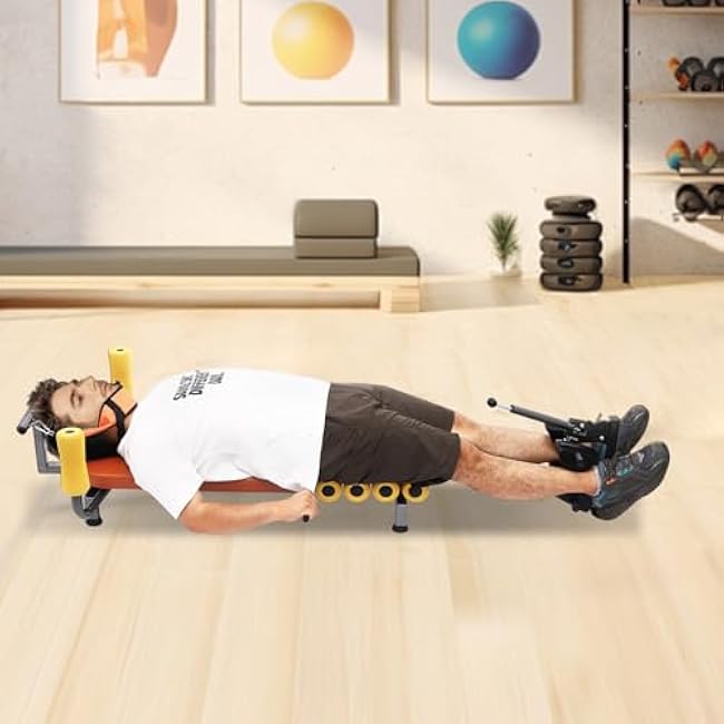 Back Stretch Bench with Cervical Traction 286lbs Inline Back Stretch Bench Back and Neck Decompression for Neck Back Hip Leg Decompression Training Home Gym Office