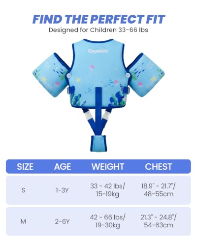 Image of Gogokids Puddle Float Jumper 24-66 Pounds, Toddler Swim Vest Kids Floaties
