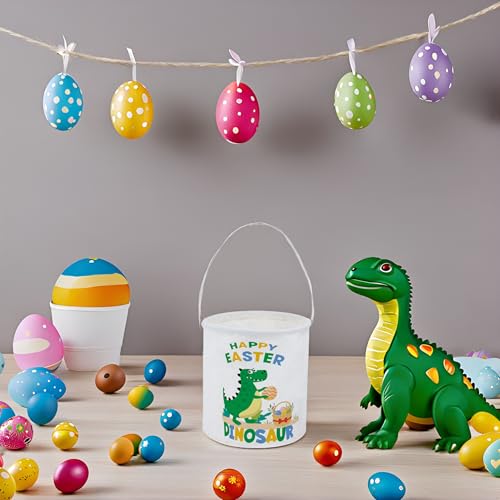 Image of Dinosaur Easter Basket for Kids - Cute Toy Storage Organizer Bin Box