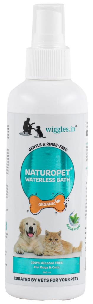 WIGGLES Naturopet Dry Shampoo for Dogs Cats, 200ml - Waterless Bath Wash Organic Rinseless Spray Puppy - Avena Sativa, Shea Butter, Mild Fragrance (B091YTYD2J) Amazon Price History, Amazon Price Tracker