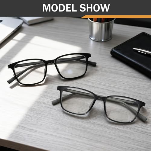 Image of TR90 Oversized Blue Light Blocking Glasses Men Women Ultralight Nerd Square Computer Games Black Large Eyewear