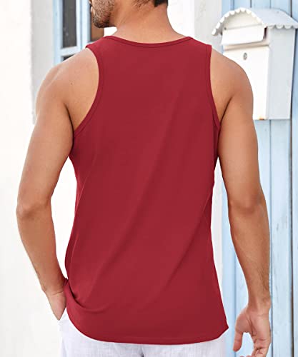 Image of Runcati Mens Workout Tank Tops Gym Sleeveless Shirts Palm Tree Vintage Style T-Shirt