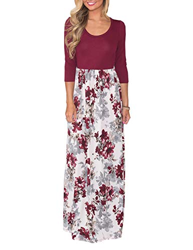 SEMIR S Verano Maxi vestidos de boda de la caída de visitantes Pequeño largo del vestido M para Mujeres Wine Red S