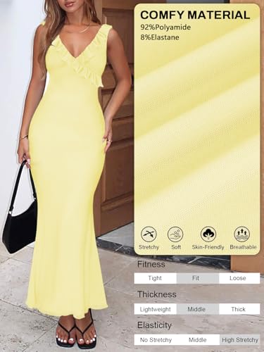 Women Sexy Sleeveless V-Neck Ruffle Backless Summer Dresses Long Formal Dress for Women Cocktail Party Prom Dress4