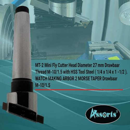 Image of MT-2 Mini Fly Cutter Head 27mm Diameter M10 /1.5 Thread HSS Tool Steel Morse Taper 2 Arbor Watchmaking & Milling Tool