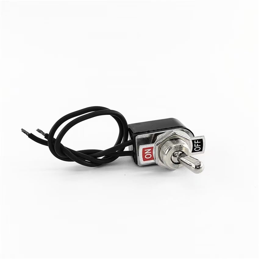 6A 125V 3A 250V AC and DC12V 10A Mini Toggle Switch KNS-1with Leads | For low to medium power applications such as automotive, DIY, and household electrical systems