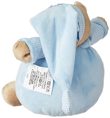 Zip Urso Nino 15Cm Azul Bebê