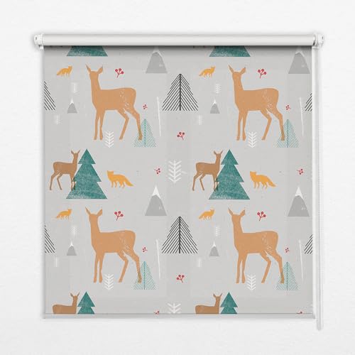 Store enrouleur 130x240cm perméable sans perçage motif cerf Tulup - 2