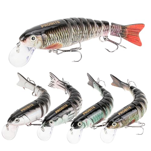5PCS Lifelike Fishing Lures – Multi-Jointed Swimbait for Bass, Trout, Crappie, Walleye, Pike, Realistic Action with 3D Fish Eyes and Sharp Hooks, Perfect for Fishing Kits in Saltwater & Freshwater