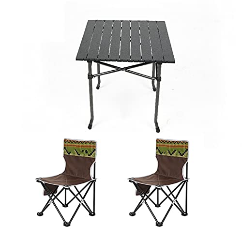 Table de camping carrée 58x58 cm avec chaises pliantes légères couleur 2