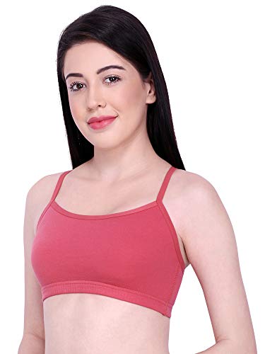 Image of INKURV Slip on Beginner's Bra for Girls, Non Padded, Non Wired, No Hooks with Double Layered Fabric, Adjustable Straps, Wirefree Sports Bra- Lisa Combo of 3