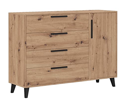 Marmex – Kommode Arti 6; Komode mit 4 Schubladen und Regalen auf Füßen;...