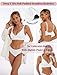 Deep V Bra Low Cut Sexy Push Up Bralettes for Women Padded Comfy Smoothing Wireless Lifting Bras Seamless Bralette, White, L