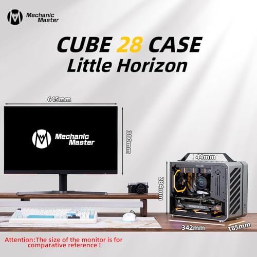 Mechanic Master Cool Cube Series C28 Matx/Itx Case/Alumium/Steel/Water-Cooling/Temered Glass Small Form Factor Computer Case (Moonlight Silver) by MECHANIC MASTER - Image 3