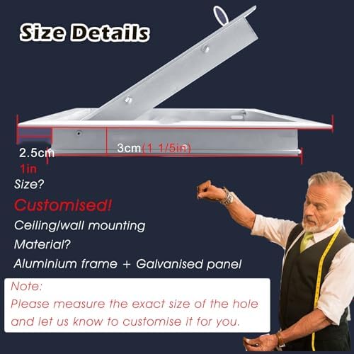 Waterproof Aluminum Drywall Access Panel - Flush-Mounted Service Door for Plumbing, Electrical, Heating & Alarm Systems - Durable Inspection Hatch