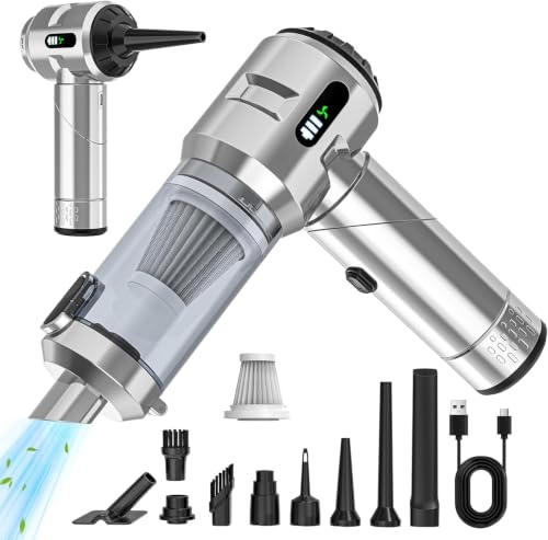 Image of Sycoodeal Car Vacuum Cleaner,Mini Vacuum Portable Cordless,25000PA Powerful Strong Cyclonic Suction USB Rechargeable Foldable Handheld Vacuum with One-Touch Dust Removal for Car