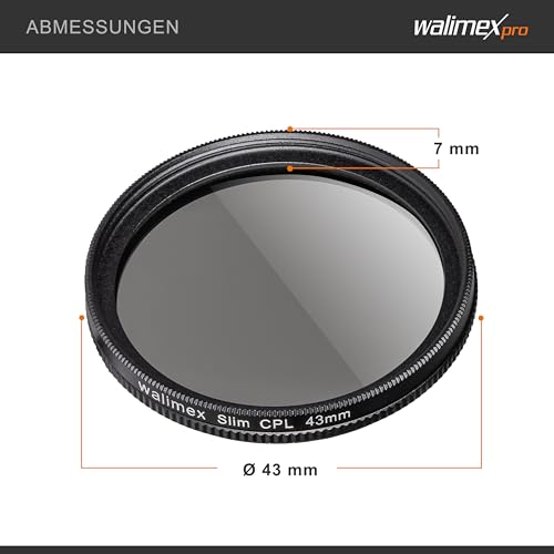 Walimex Pro Filtre Polarisant Circulaire Slim 43 Mm Avec Housse De Protection Filtre Cpl Avec Monture Métallique - vue 5