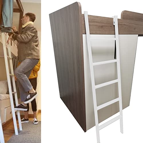 Échelle d'escalade pour lit superposé gris en métal avec crochets de fixation