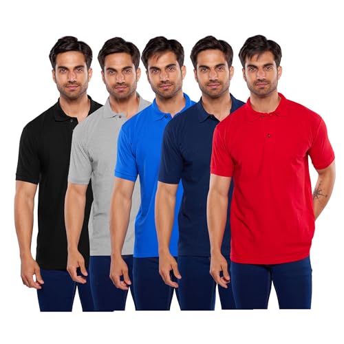 La Mejor Selección de Aca Joe los 5 mejores. 46 Alfani Paquete de 5 Playeras Polo Multicolor 2 para Hombre, 100% algodón- XG Negro/Rojo/Gris/Marino/Rey