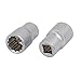 Aexit 25mm Length Hand Operated Tools 1/4-inch Square Drive 10mm 12-Point Impact Socket Silver Tone 2pcs Model:76as43qo363