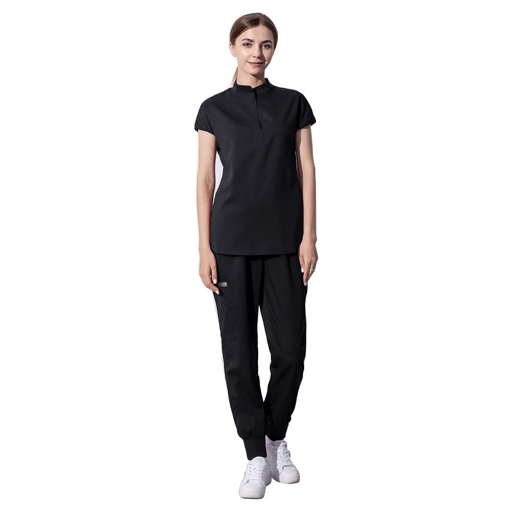 VIAOLI Scrub Suit Top & Pant Jogger Dentist Nursing Scrubs for Women Set Leisure Doctor Service Spa Pet Grooming Sets