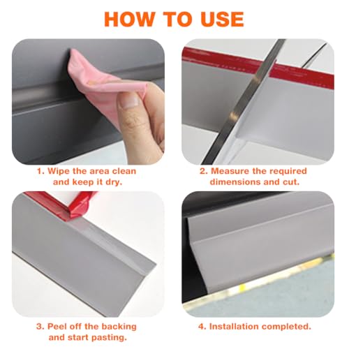 Image of HASTHIP 1M /39 Window Water Stopper-Silicone Door Gap Filler SelfAdhesive | Window Sill Rain Protector for Home Door Gap Filler Rubber Over Door And Window Drip Cap Rain Deflector, Edge Seal Strip