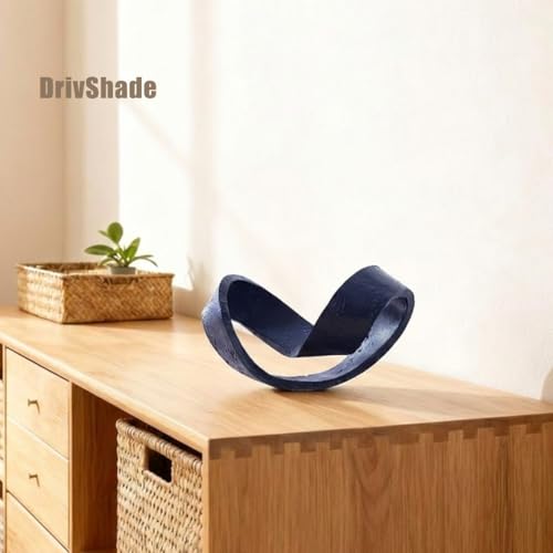 Escultura Nudo Geométrico Azul, Decoración Moderna de Mesa miniatura 3