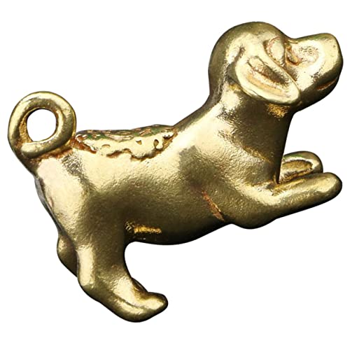 Ornement de chiot en laiton au design artisanal pour bureau chic