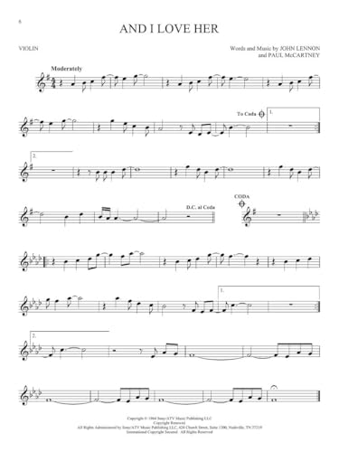 101 Most Beautiful Songs for Violin Sheet Music Songbook | Instrumental Folio for All Levels | Includes What a Wonderful World, Your Song, City of Stars, and More - Image 7