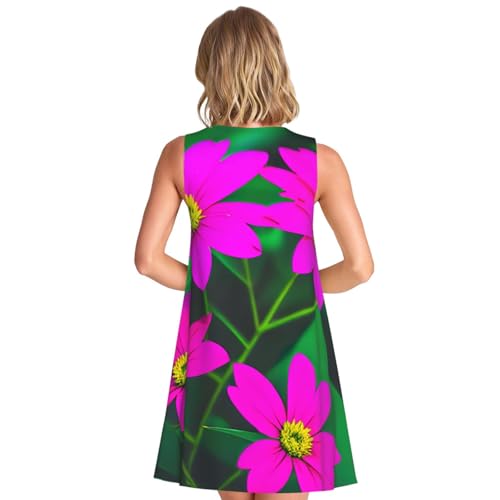 Robe imprimé fleurs violet rouge au design fluide et tendance d'été - 5