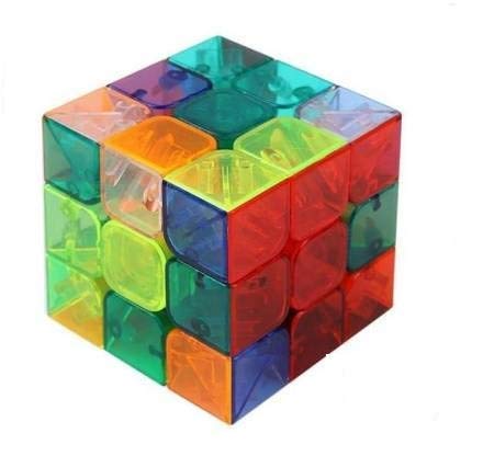 Toy Centre HIgh Speed Transparent 3x3x3 Cube Stickerless Super Smooth Puzzle Multicolor Toy