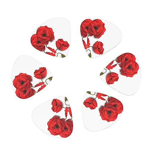 Lot de 12 médiators tendance et durables en forme de coquelicot pour guitare électrique et basse - Les Beatles, Paul McCartney, John Lennon, RIngo Starr, George Harrison Lot de 12 médiators tendance et durables en forme de coquelicot pour guitare électrique et basse – Image 3