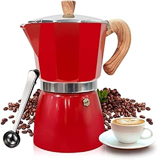 VINEKRAFT Moka Pot, Espresso Maker, Aluminium Stove Top Coffee Maker with a Coffee Clip Spoon, 300ml/6 Cups