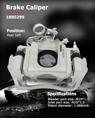 Image of cciyu 18B5299 Rear Left Brake Caliper With Bracket For Ford For Edge 2011-2014,For Lincoln For MKX 2011-2015