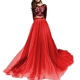 LastBridal Women Lace Long Sleeves Two Piece Prom Dresses Long 2018 Formal Party Evening Gown LB0139...