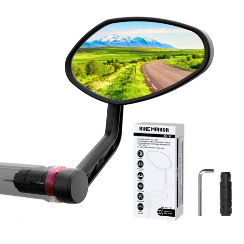 RBRL RM13E-1 New Bar End Bike Mirror, Rotatable HD Crystal Safety Bike Mirror Rear View Mirrors
