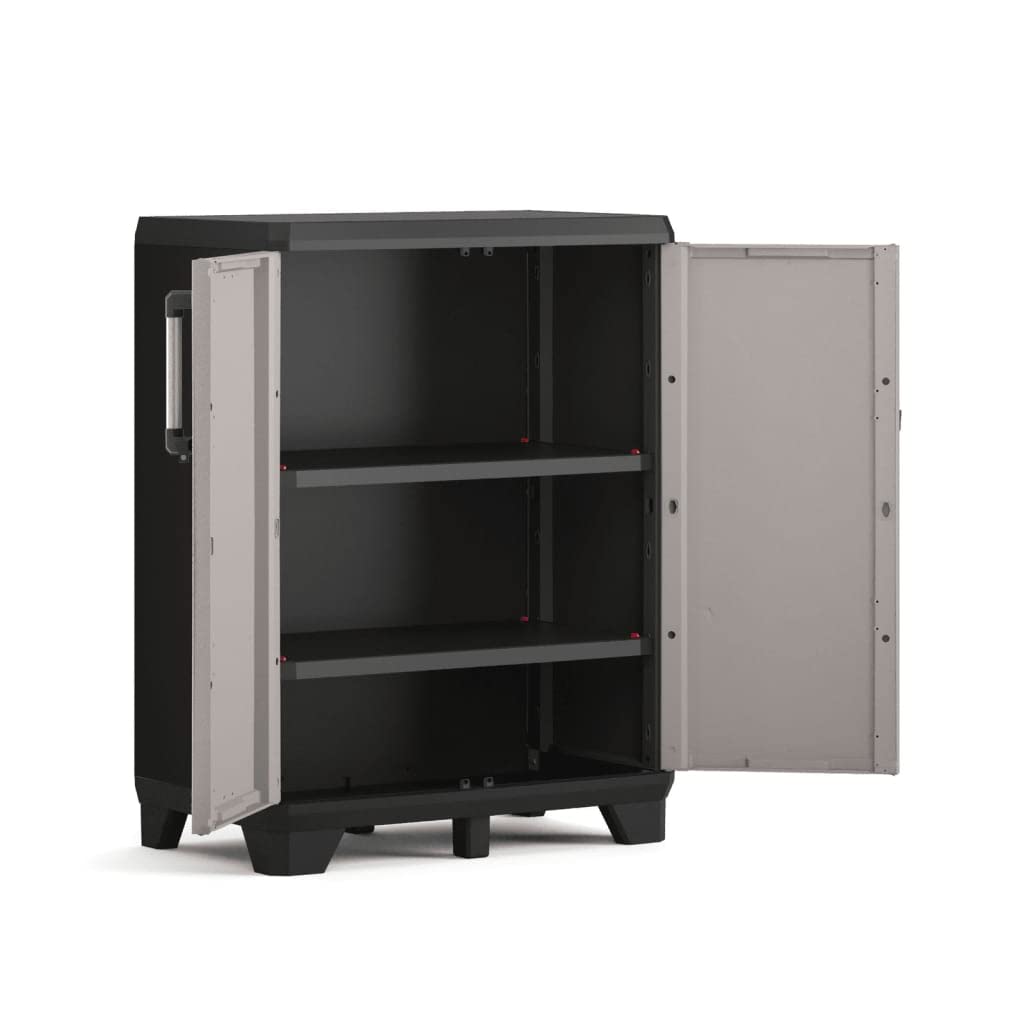 Keter Lagerschrank Niedrig Pro Schwarz Grau