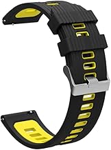 Colorcase Smart Watch Strap 20mm Silicon Dual Tone Compatible with Boat Wave Fit Smart Watch - Dual Tone Band - Black Yellow
