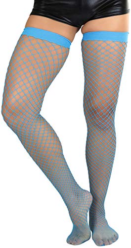 Image of ToBeInStyle Women's Vibrant Large Net Fishnet Thigh High Elastic Nylon Novelty Stockings