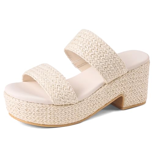 Image of Women's Espadrilles Platform Sandals Wedges Slides Sandals Open Toe Fashion Summer Outdoor Beach Sandals