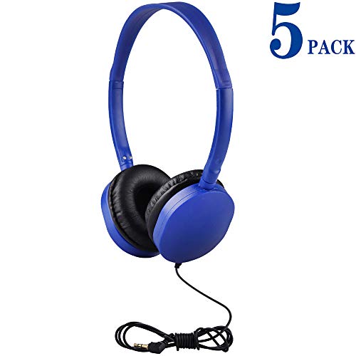 Kids Headphones Bulk 5 Pack for School Students Children Teen Boys Girls, Hongzan
